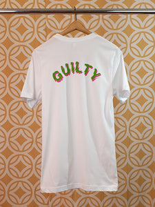 WHITE "GUILTY" TEE