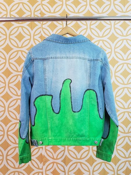 "GREEN PAINT DRIP" DENIM JACKET