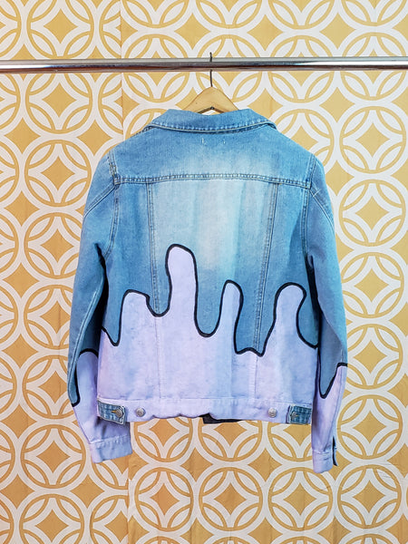 "LILAC PAINT DRIP" DENIM JACKET