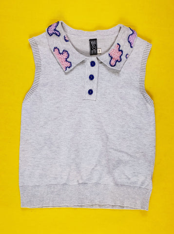 GREY EMBROIDERED VEST