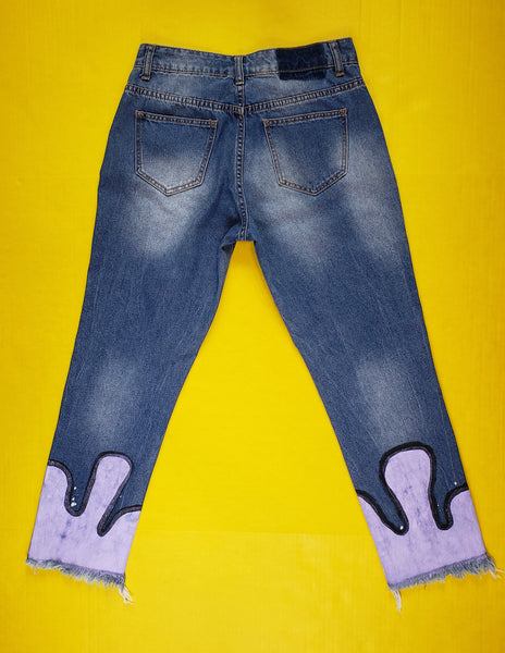 "LILAC PAINT DRIP" JEANS