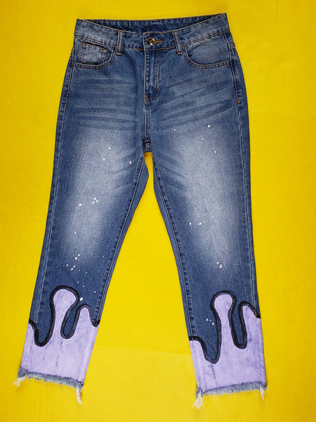 "LILAC PAINT DRIP" JEANS